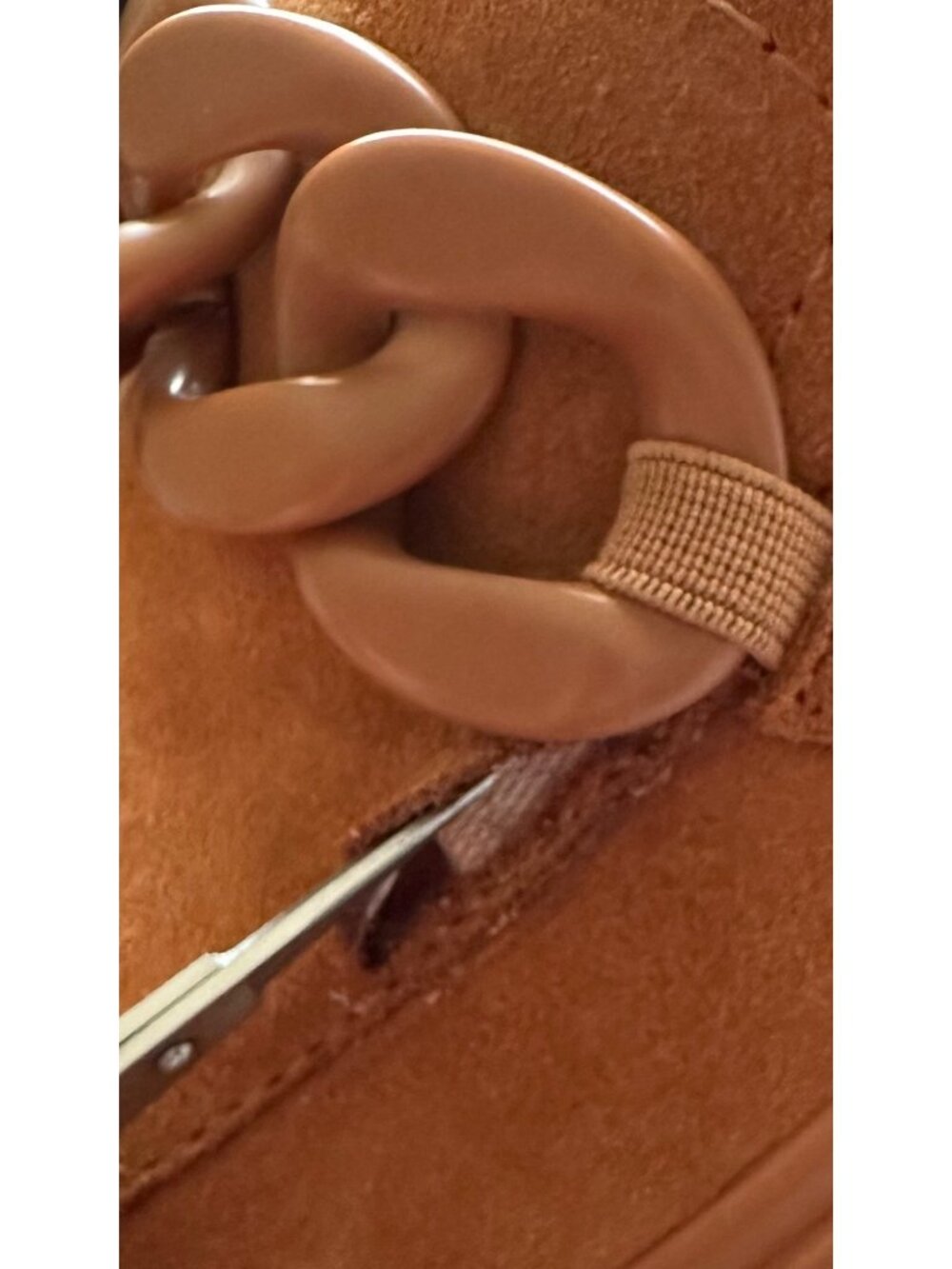 Naked Feet Tan Suede Platform Loafer NEW Chain Slip-On Princeton Size 8.5 - Picture 12 of 12